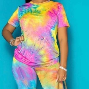 Tie dye Lycra outfit